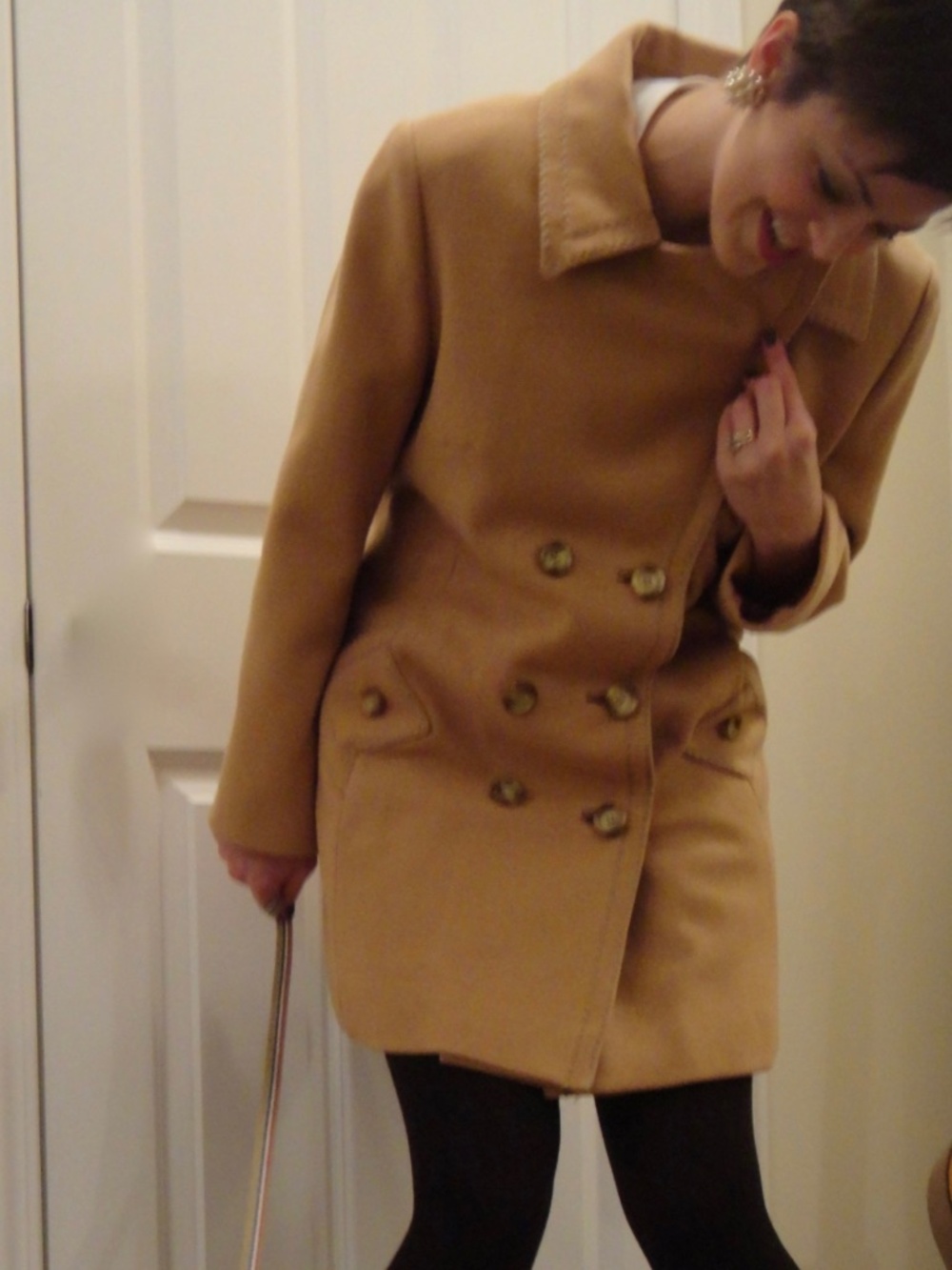 Vintage 60s/70s Camel Wool Coat | Country Pacer Double Breasted | Medium
